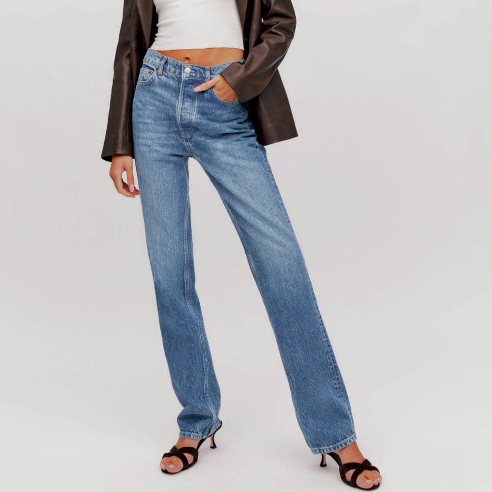 Reformation Cynthia High Rise Straight Long Jeans